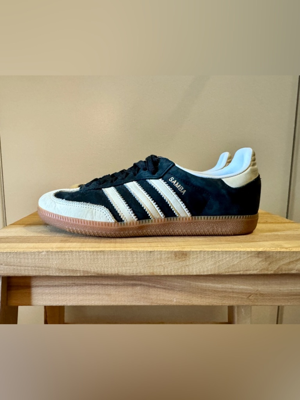 adidas Samba Black Beige Gum Casual Sneakers - Picture 3 of 8